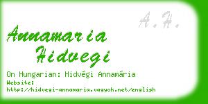 annamaria hidvegi business card