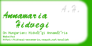 annamaria hidvegi business card